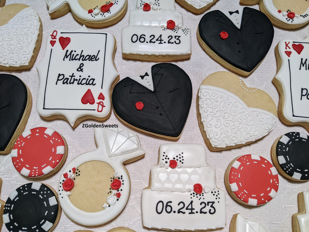 Las Vegas Wedding inspired 24 cookies