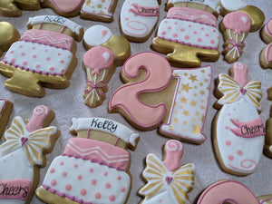 21th Birthday Party 24 Personalized Decorated Cookies