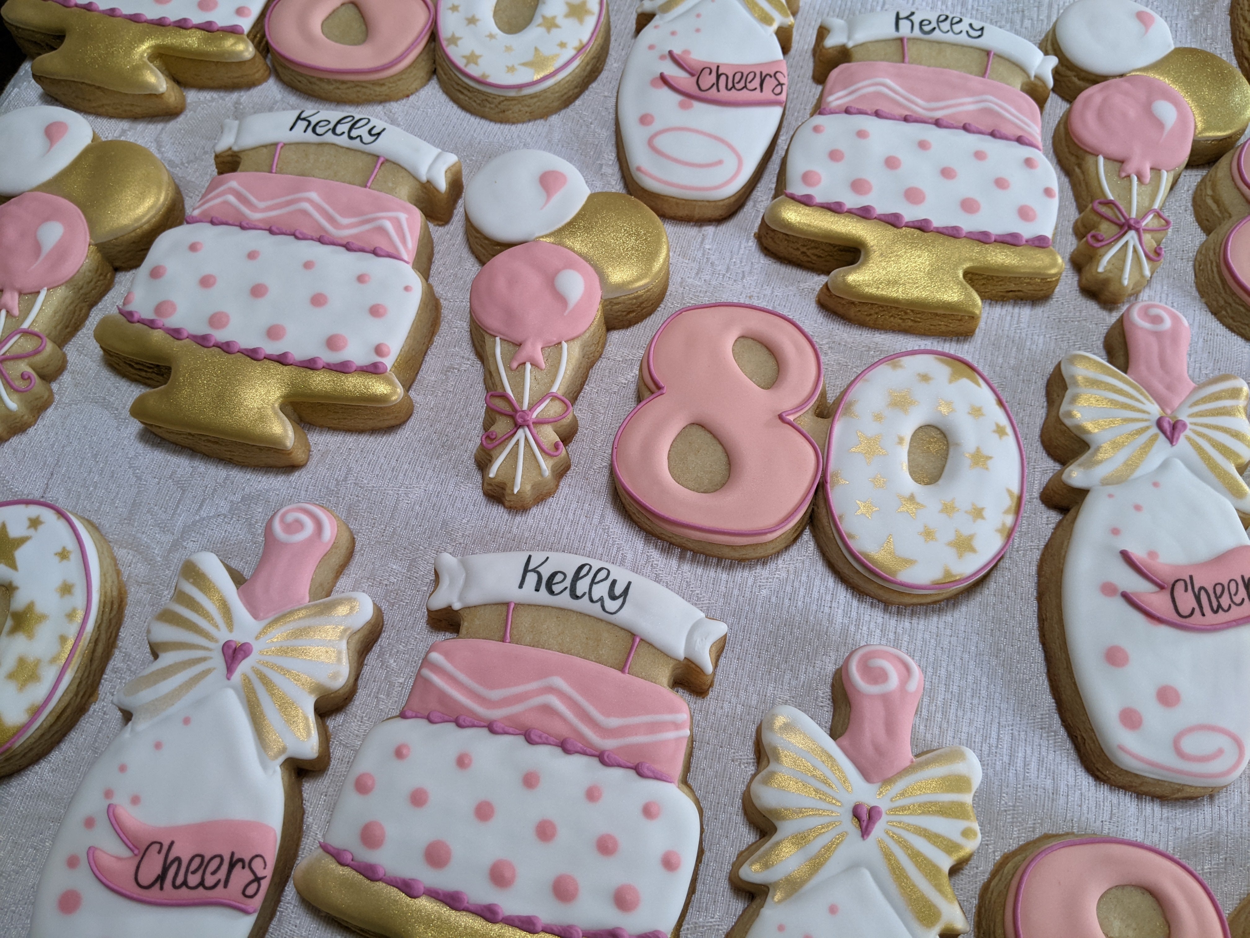 80th Birthday Party 24 Personalized Decorated Cookies