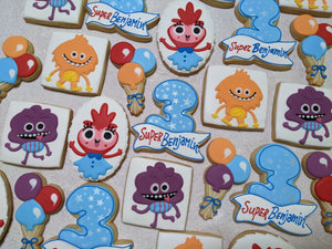 Super Simple Songs Characters 24 Personalized Third Birthday Boy Decorated Cookies