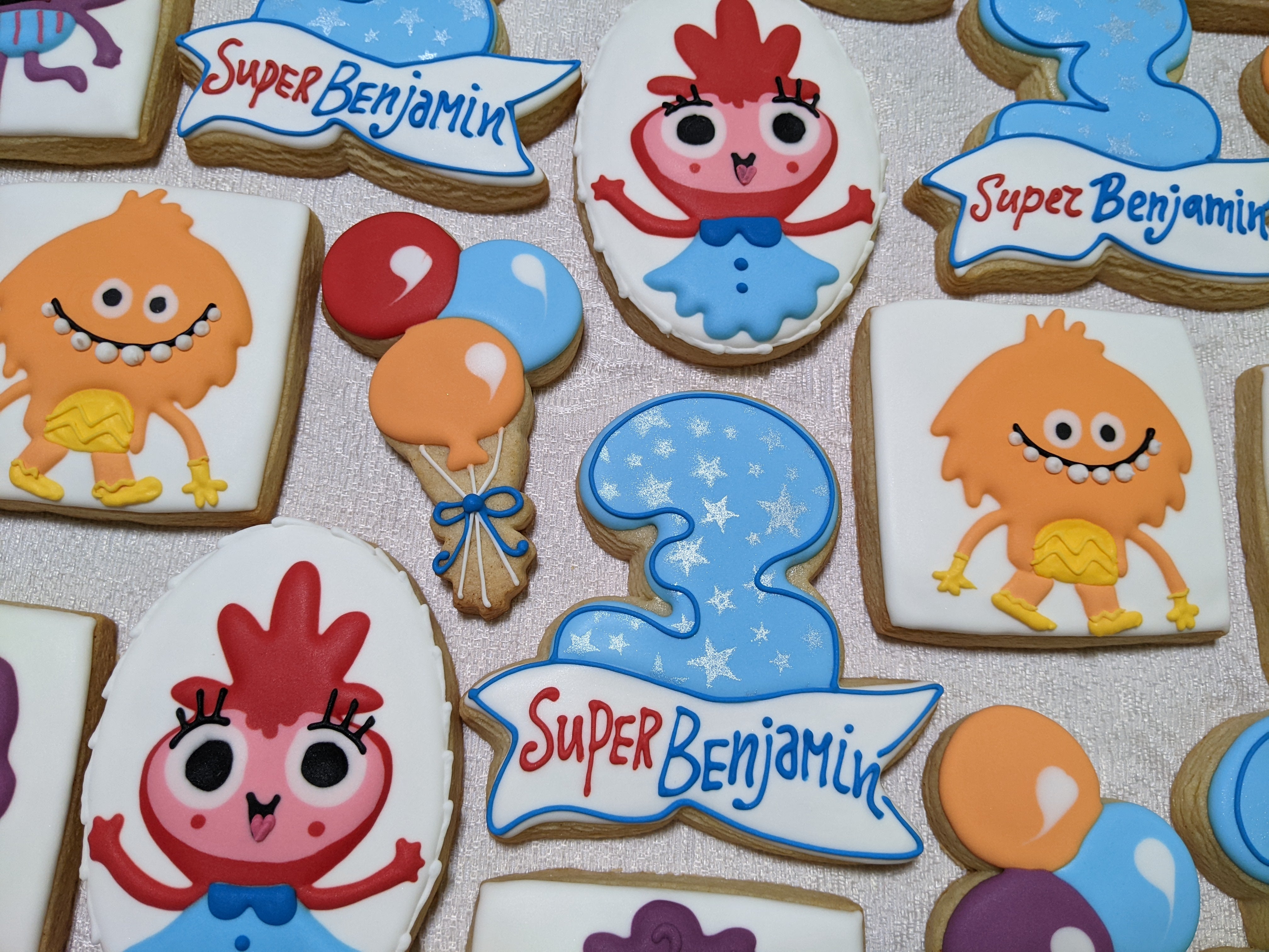 Super Simple Songs Characters 24 Personalized Third Birthday Boy Decorated Cookies