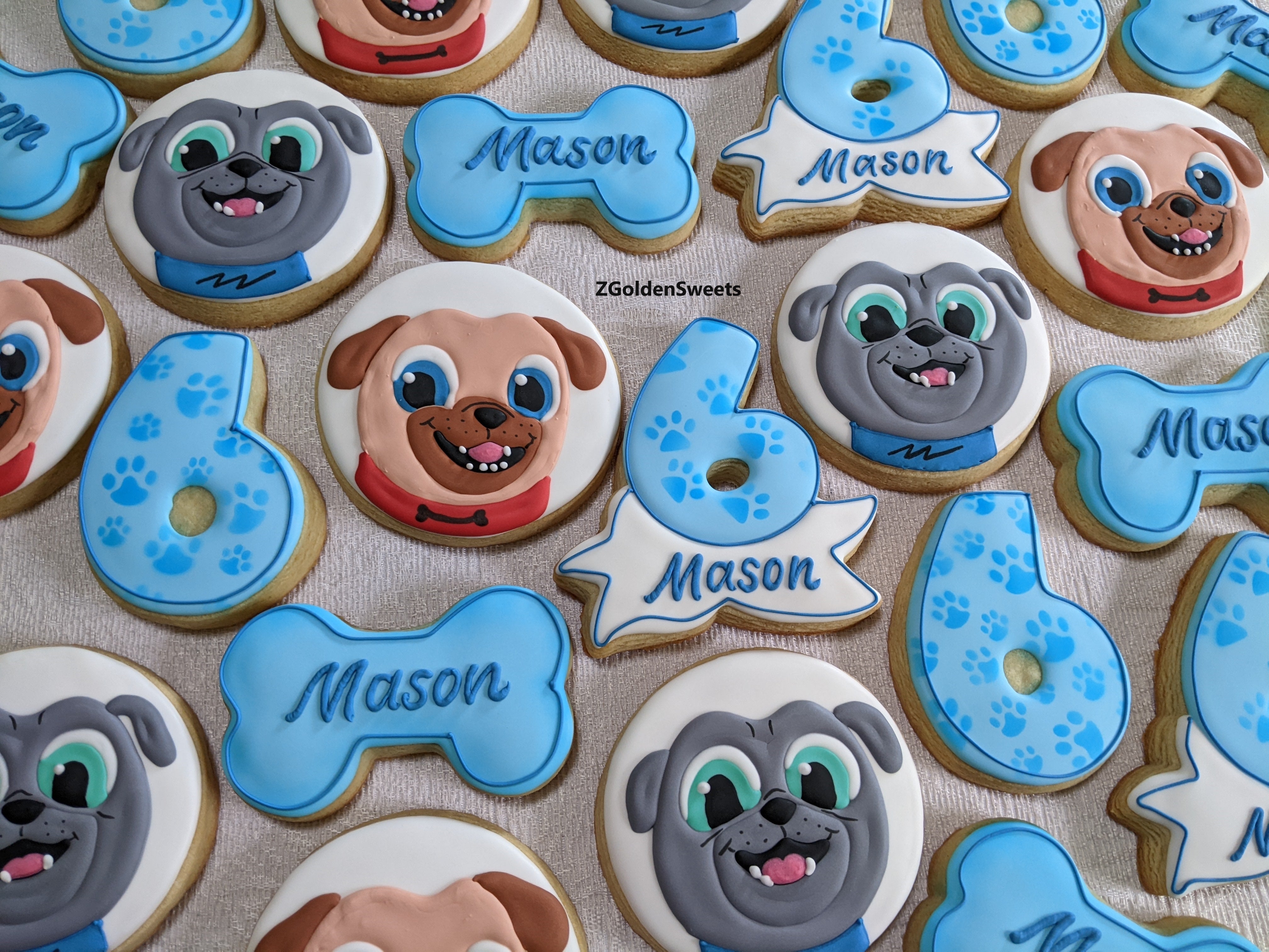 Puppy Dog Pals 24 Personalized Birthday Boy Decorated Cookies