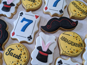 Abracadabra Magician Theme 24 Personalized Birthday Decorated Cookies