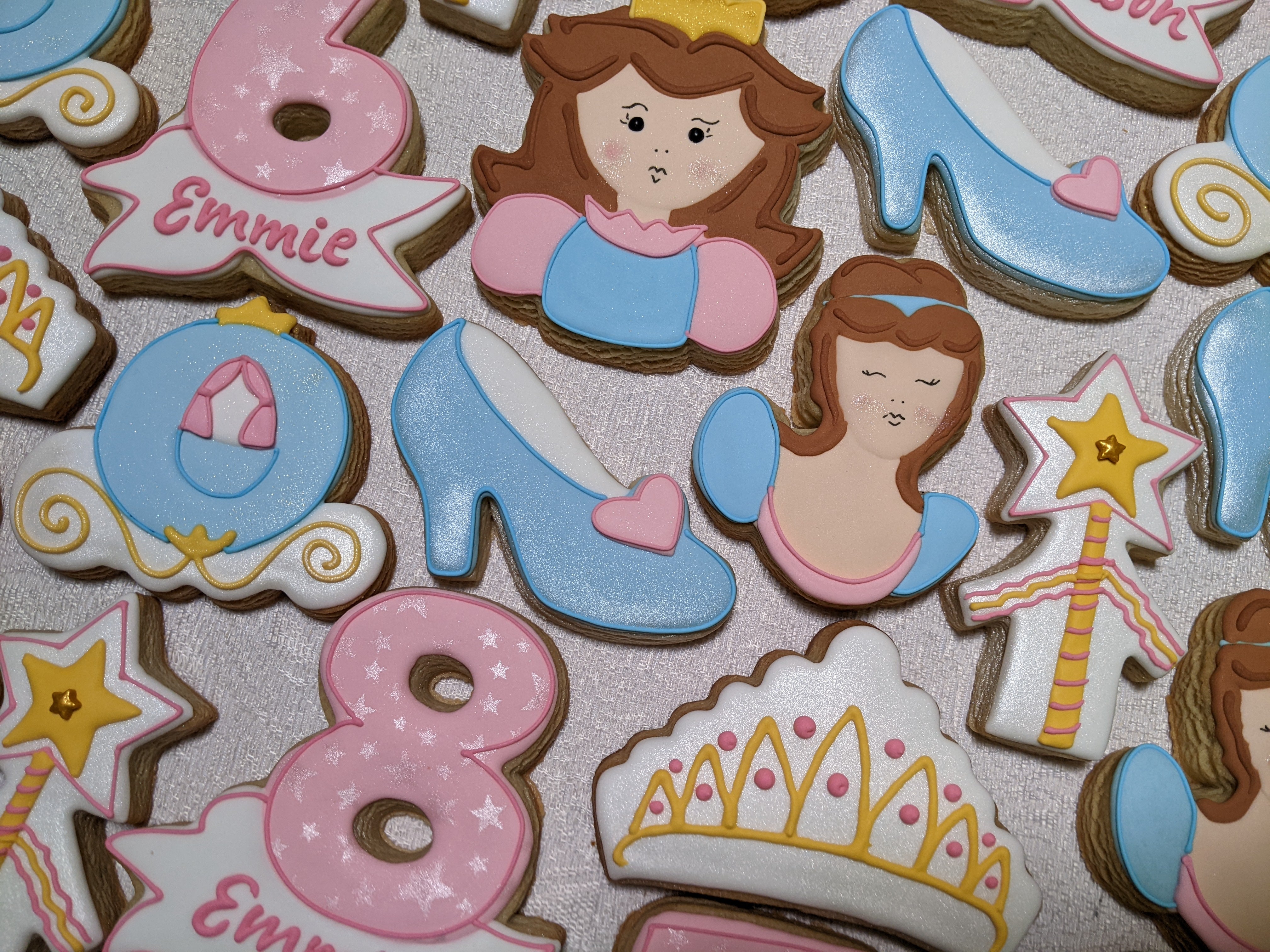 24 Princess Birthday Decorated Cookies