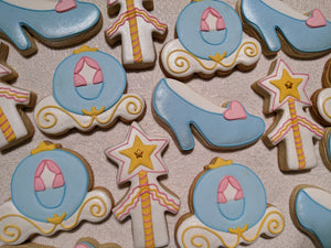 24 Princess Birthday theme Decorated Cookies, Third Fourth Fifth Fairytale Magic Birthday