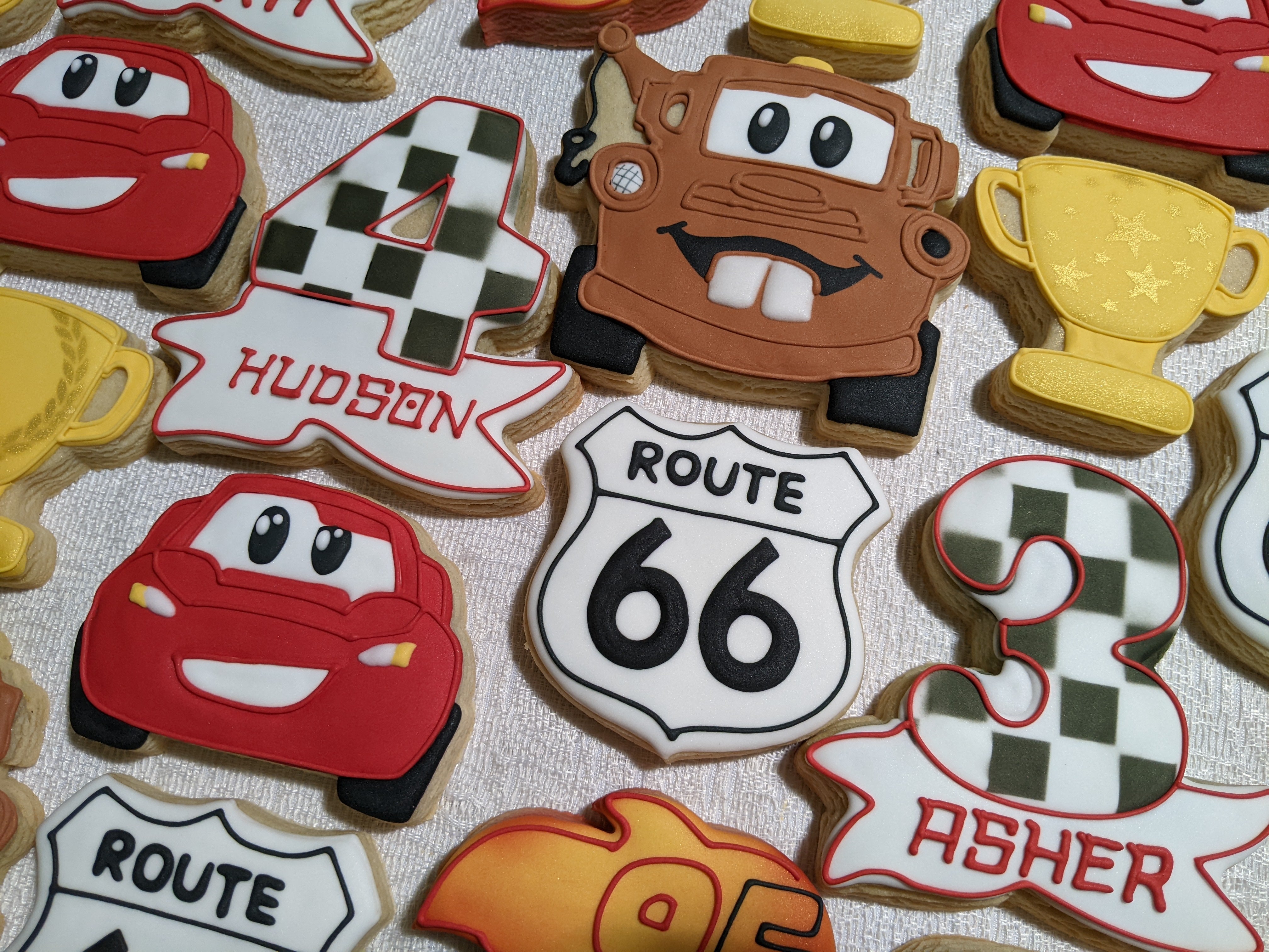 Cars Characters Theme Personalized Birthday 24 Decorated Cookies