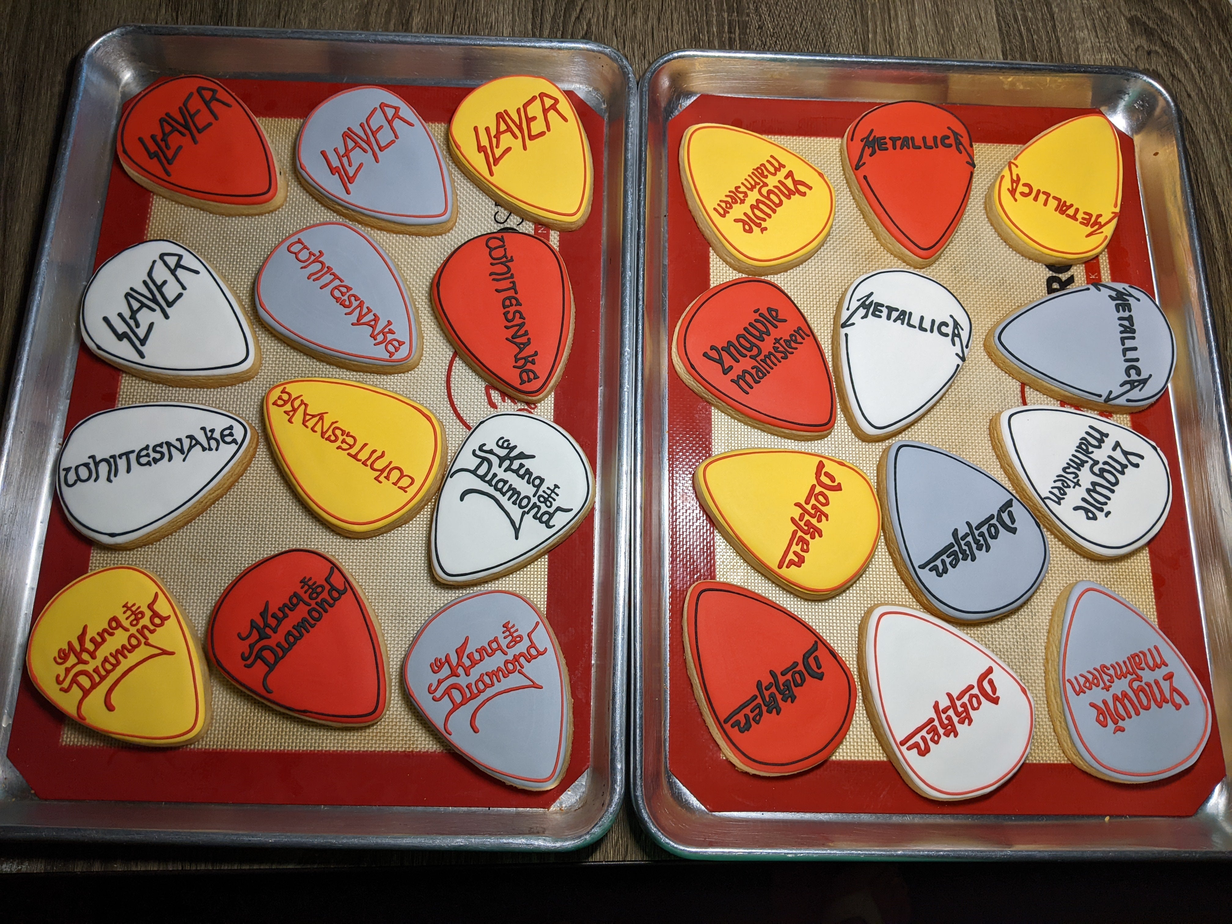 24 Large Guitar Pick Rock Band Cookies