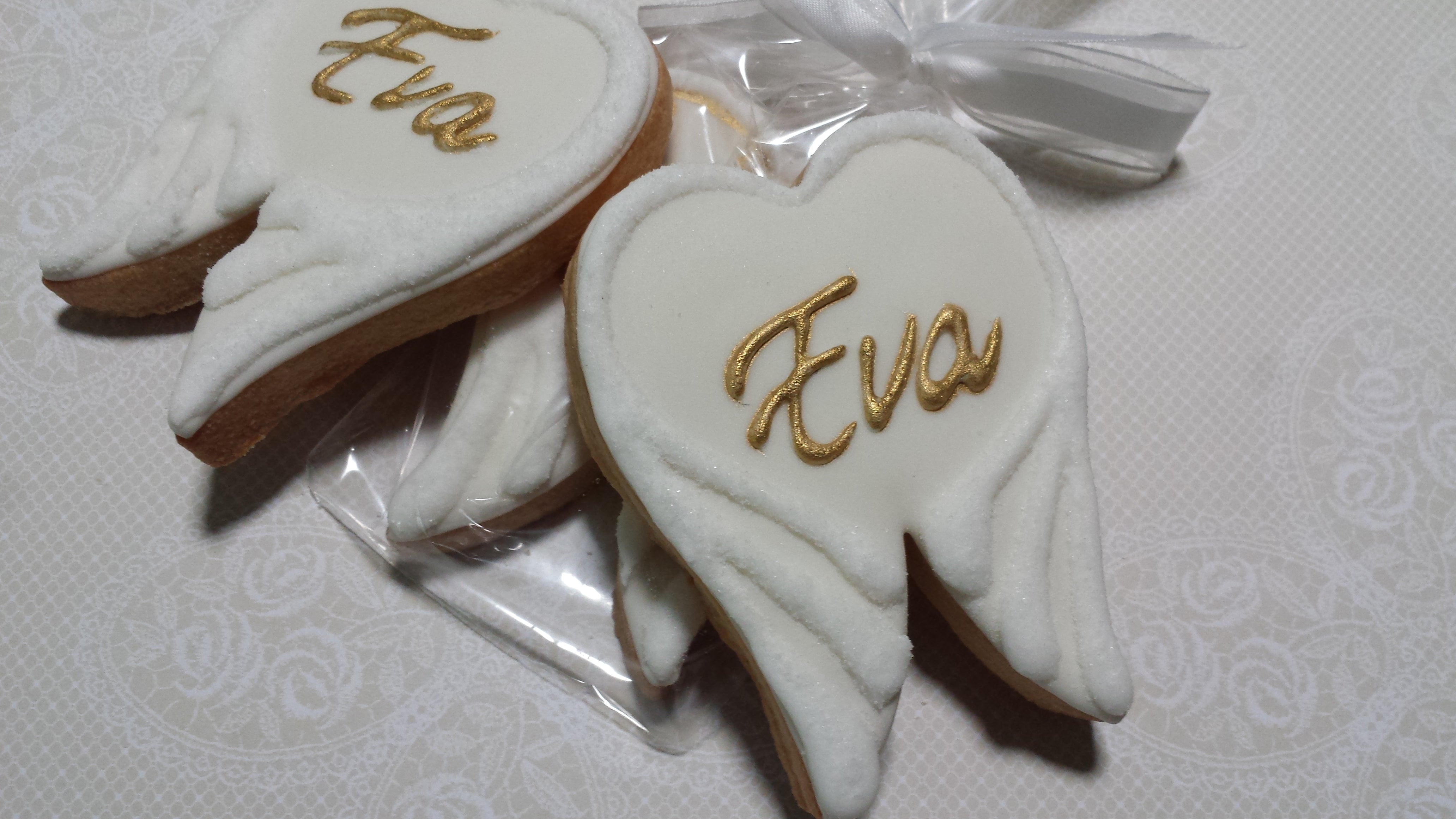 Personalized Feather Angel Wings 24 cookies