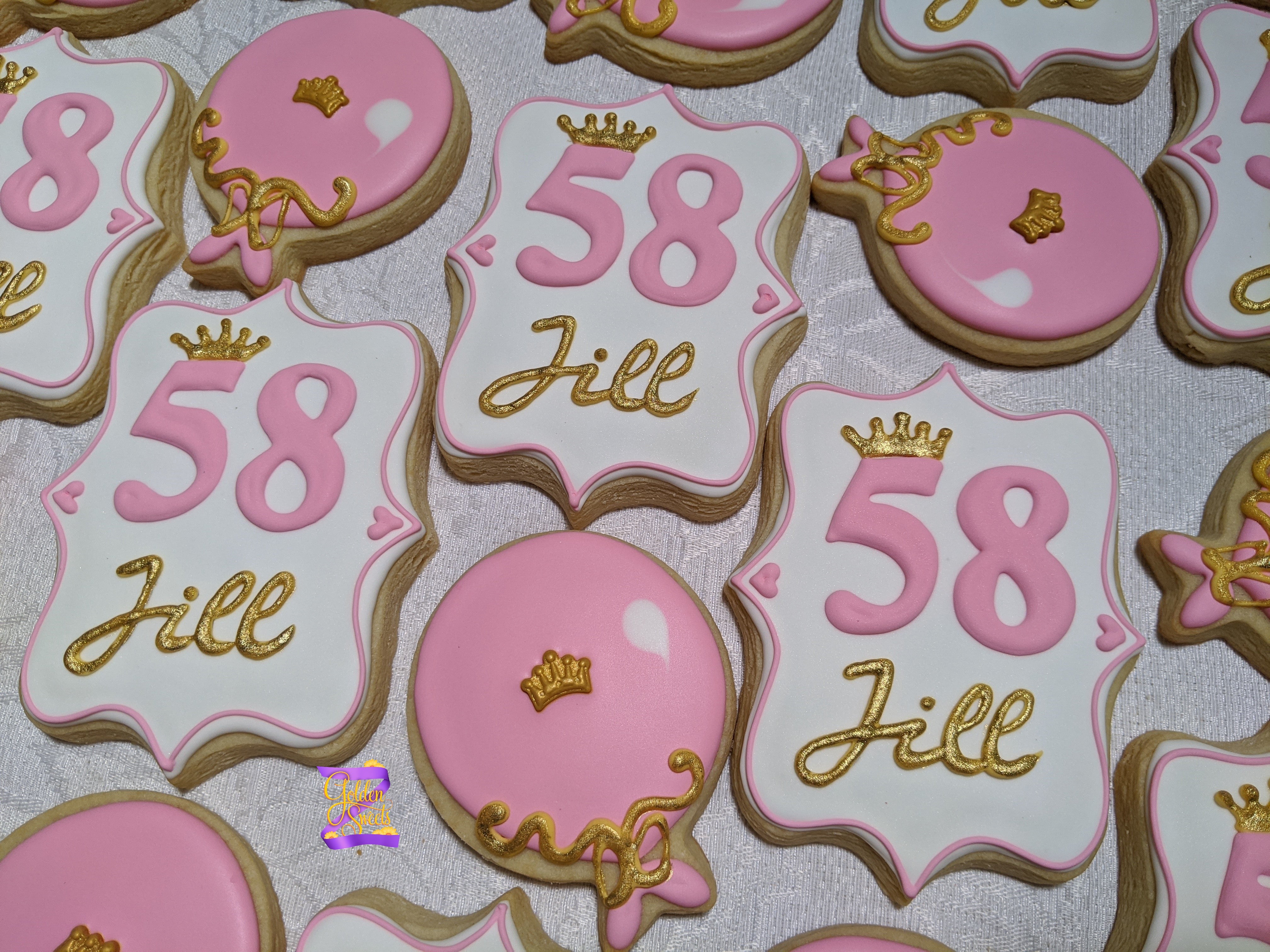 24 Happy 58th Birthday Princess or Personalized for Any Age Cookies