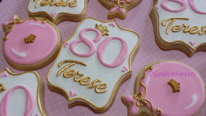 80th birthday celebration 24 cookies