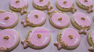 24 Happy 21st Birthday Personalized Princess Crown Decorated Cookies