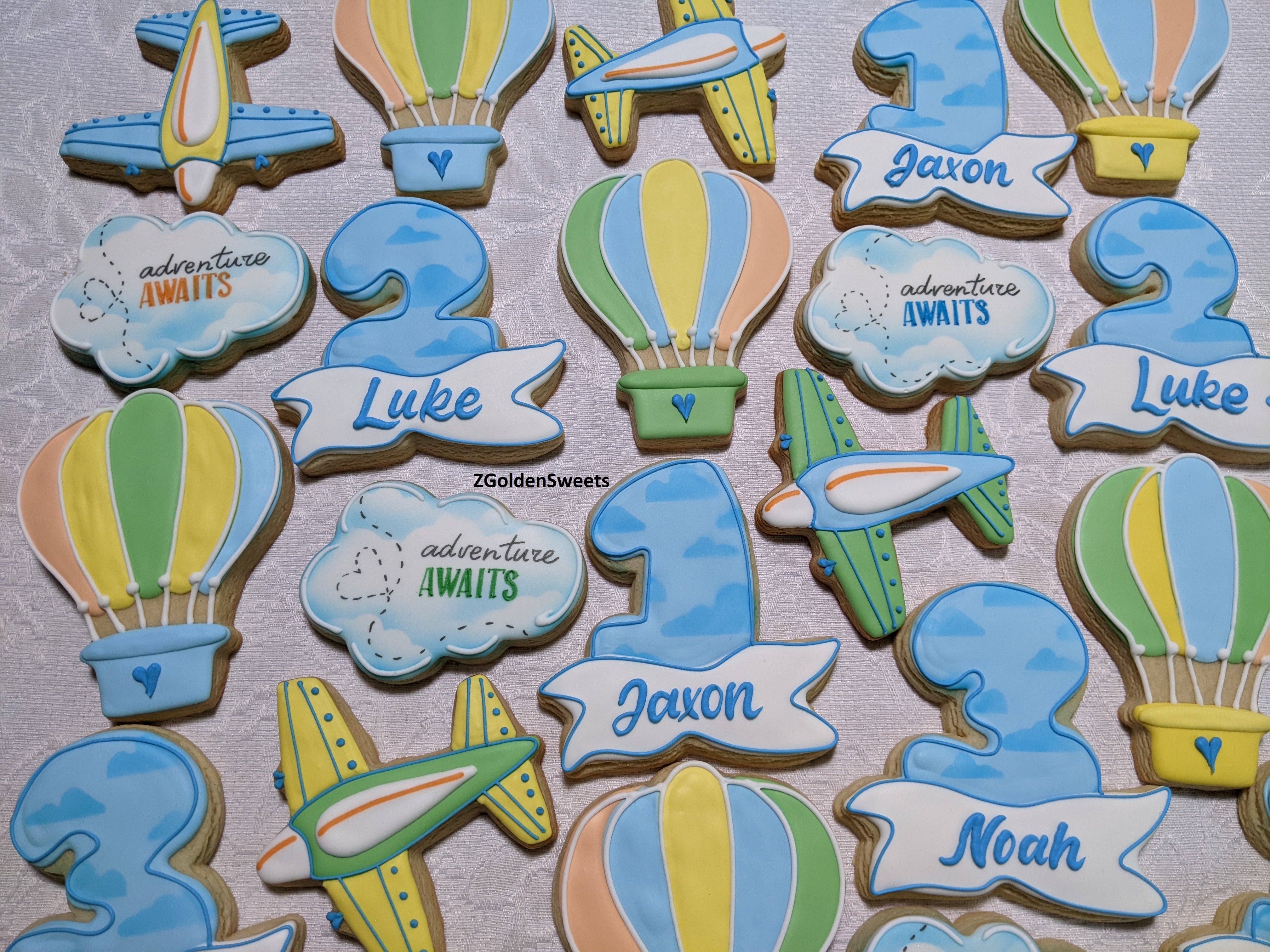 Adventure Awaits Birthday Boy 24 Personalized Decorated Cookies