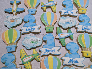 Adventure Awaits Birthday Boy 24 Personalized Decorated Cookies
