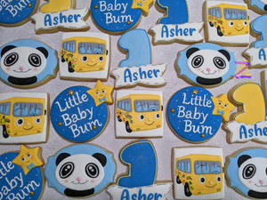 24 Little Baby Bum Personalized First Birthday Decorated Cookies