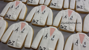 White Doctors Lab Coat Personalized 24 Decorated Cookies