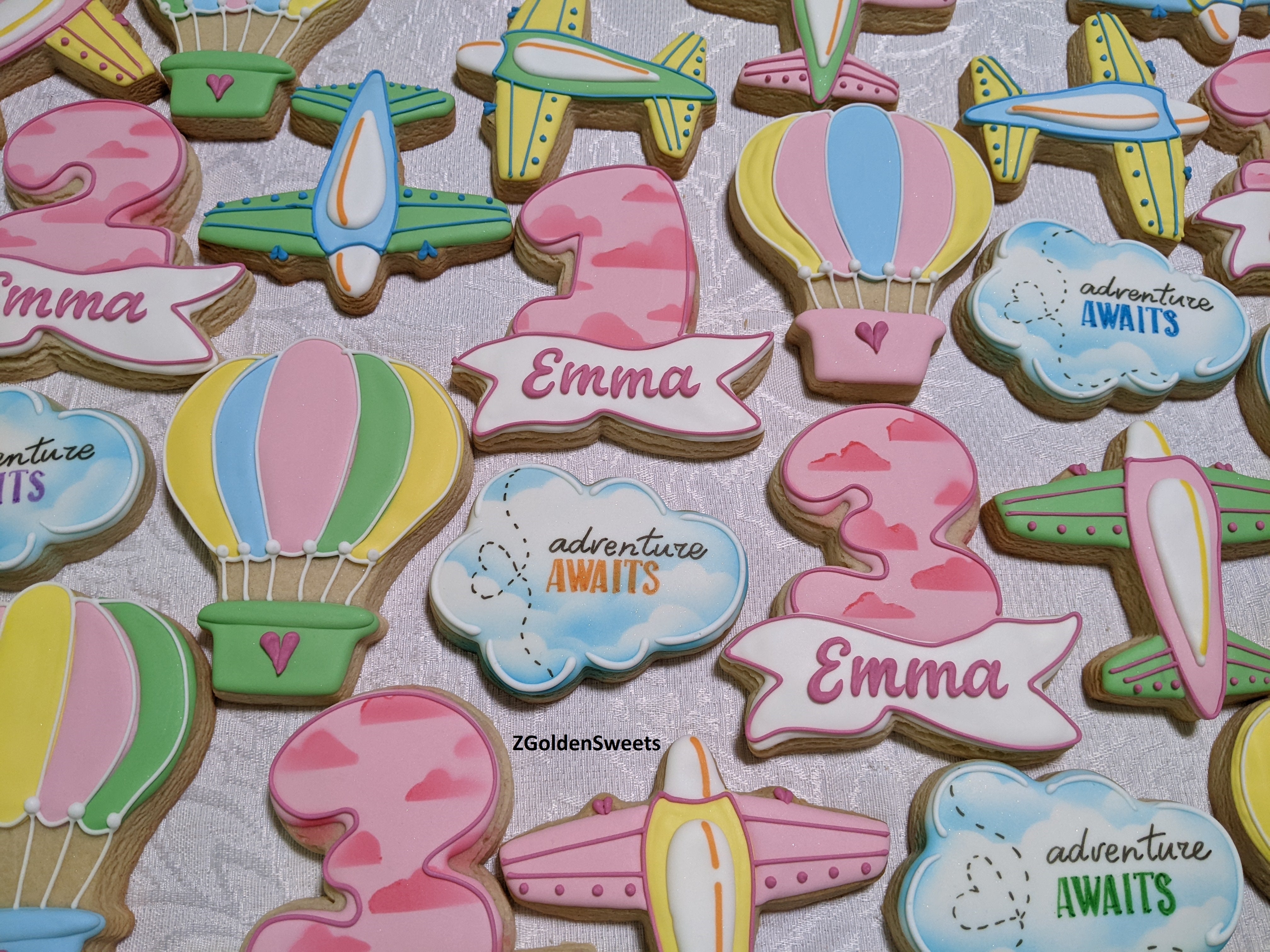 Adventure Awaits Birthday Girl 24 Personalized Decorated Cookies