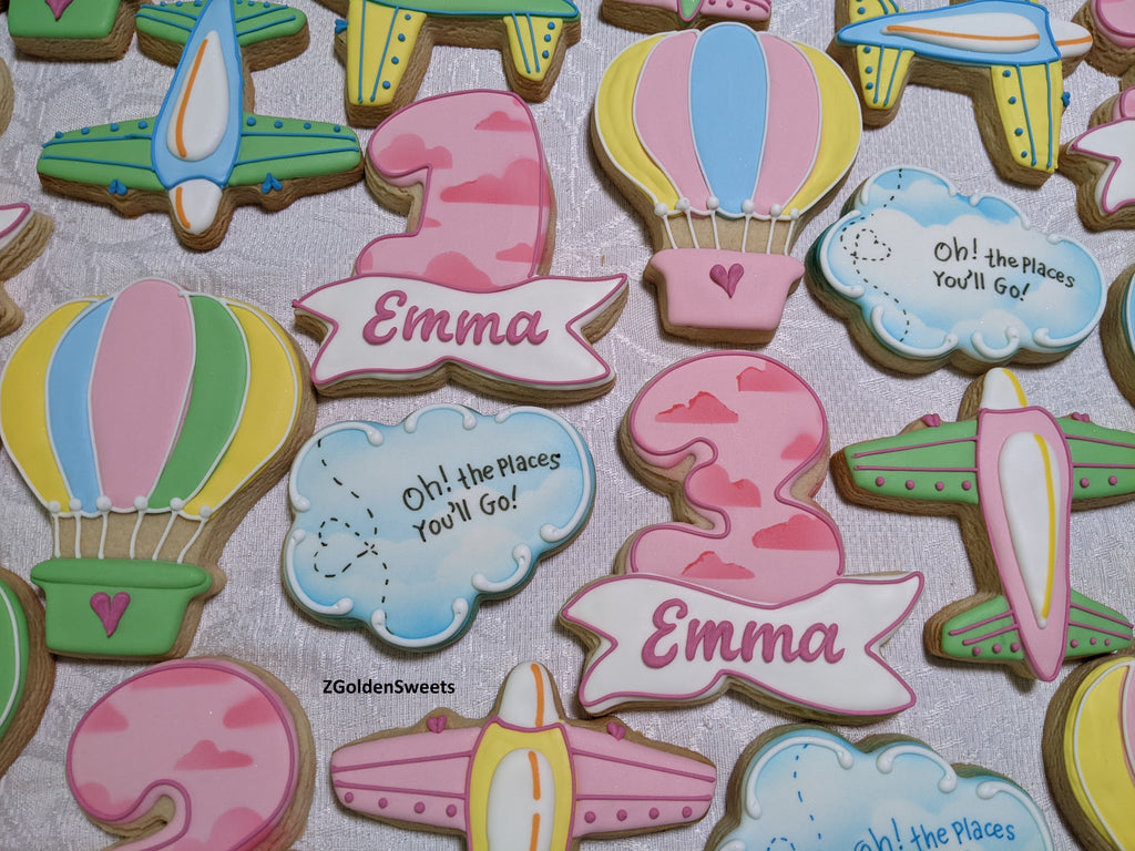 Oh, The Places You'll Go! Birthday Girl 24 Personalized Decorated Cookies