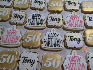 50th Birthday Celebration 24 cookies