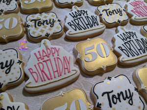 50th Birthday Celebration 24 cookies