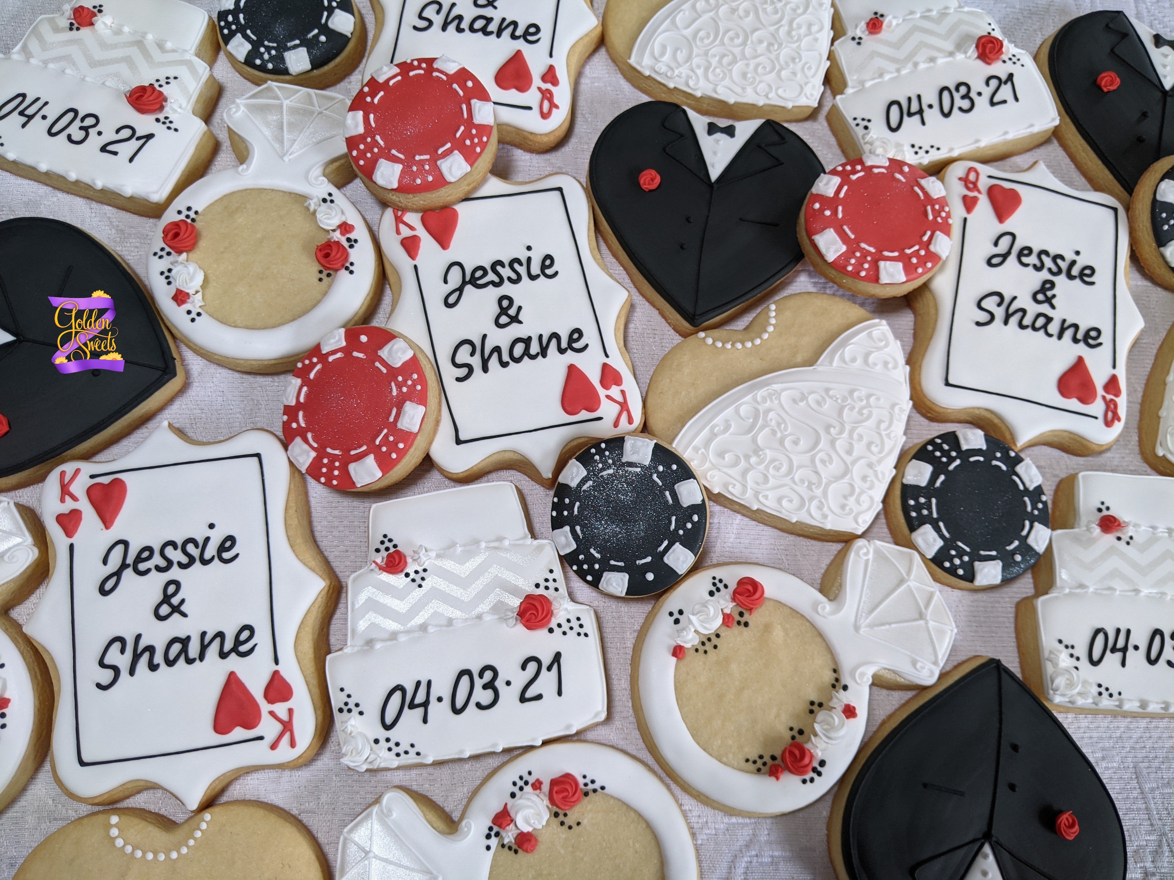 Las Vegas Wedding inspired 24 cookies