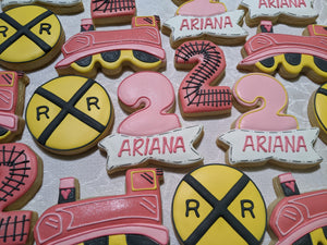 Birthday Girl Pink Train theme 24 cookies