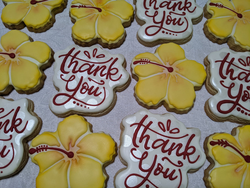 Thank you with Appreciation Message 24 Floral Decorated Cookies