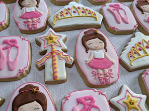 24 Ballerina Princess Decorated Cookies