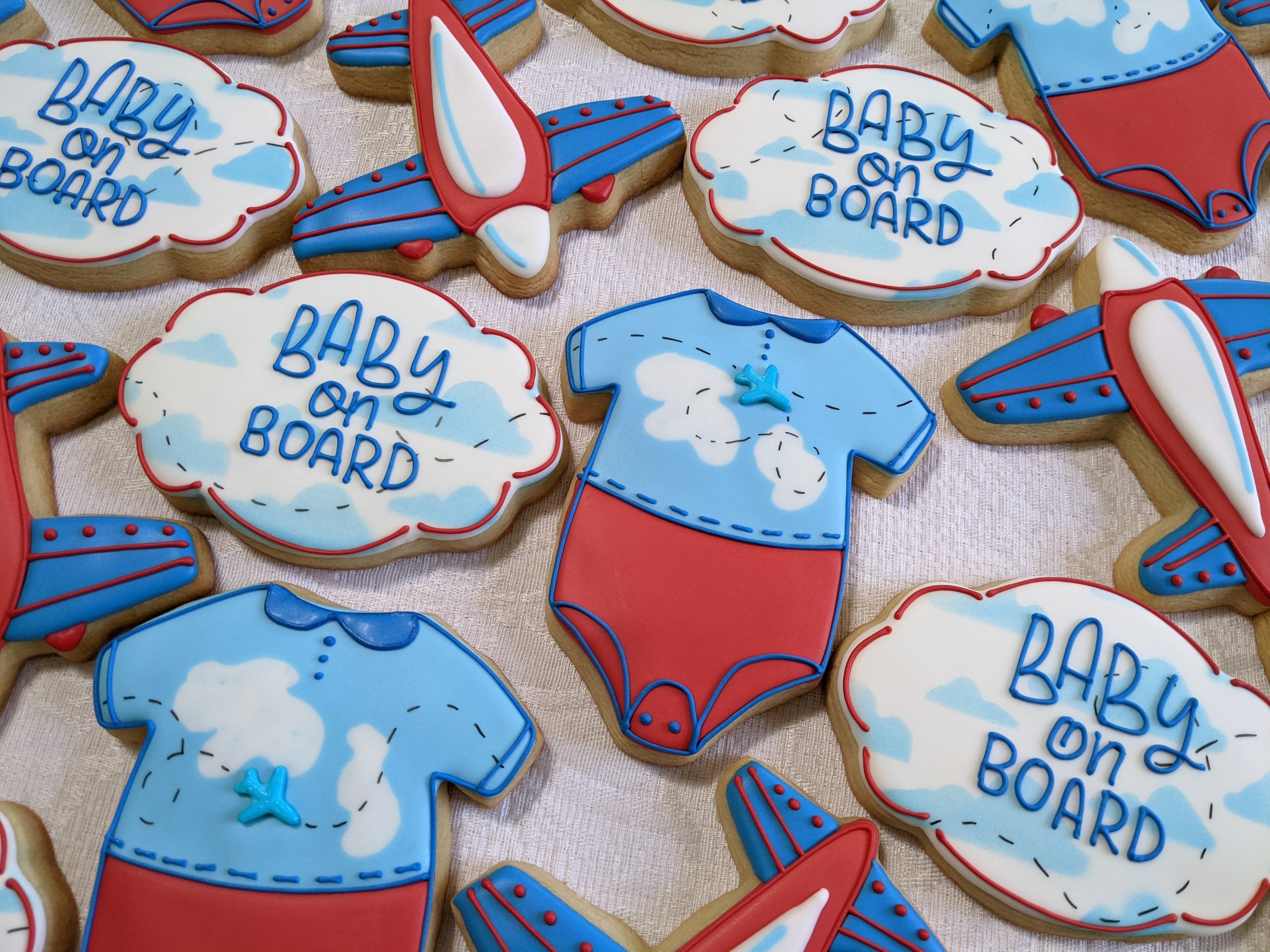 24 Baby on Board Message Baby Shower Sugar Cookies