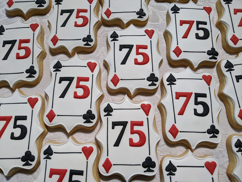 24 Large Age Personalized Playing Cards decorated cookies