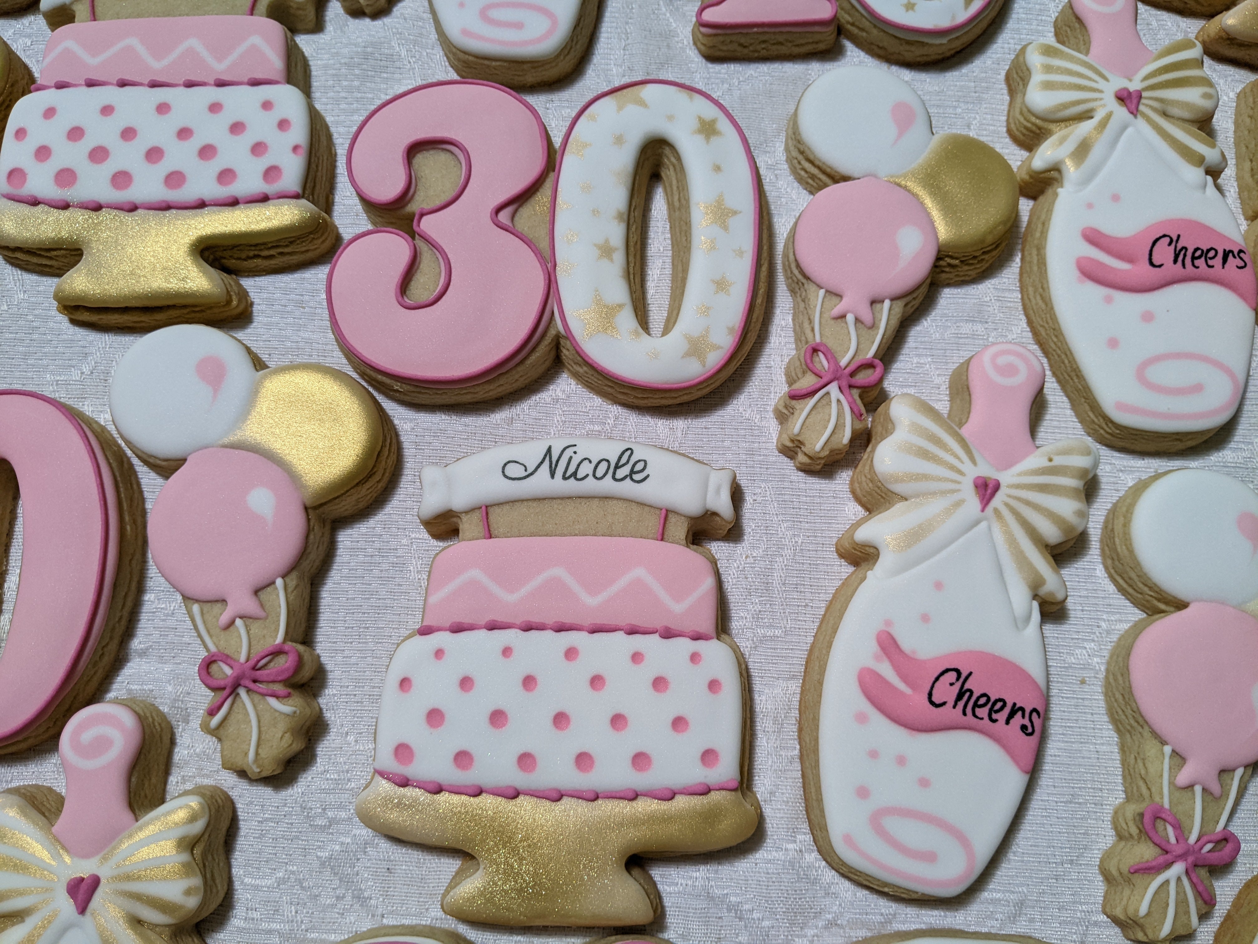 30th Birthday Party 24 Personalized Decorated Cookies