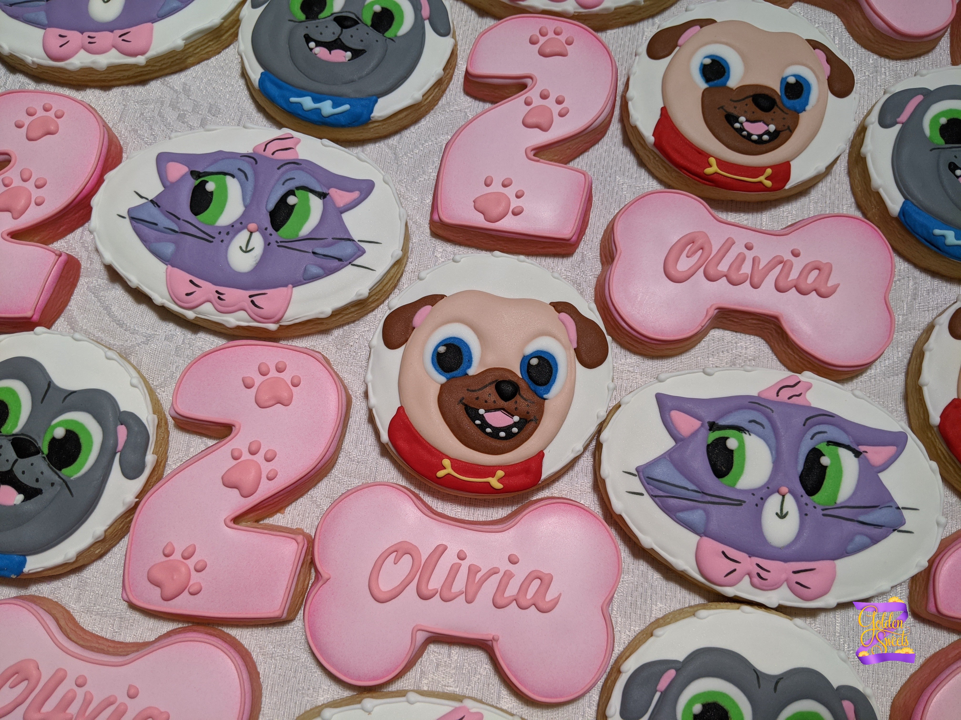 24 Puppy Dog Theme Birthday Girl Cookies