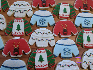 Ugly Christmas Sweaters 24 decorated cookies