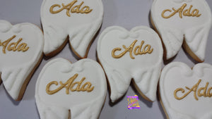 Personalized Feather Angel Wings 24 cookies