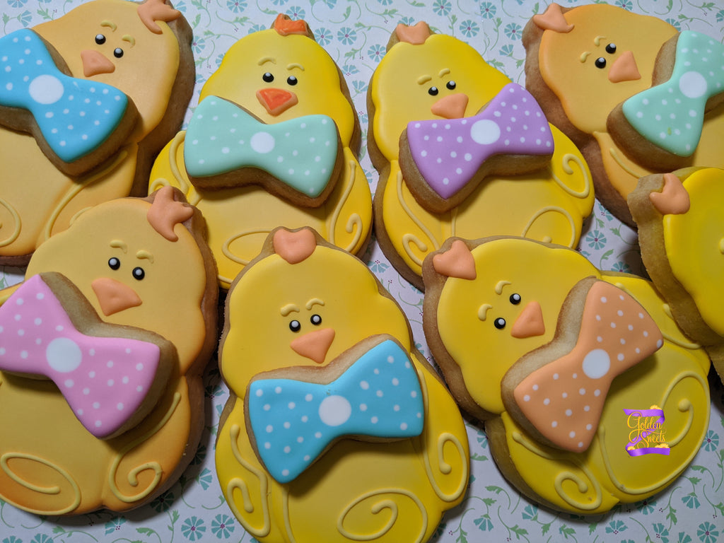24 Large Baby Chick Easter Celebration Cookies