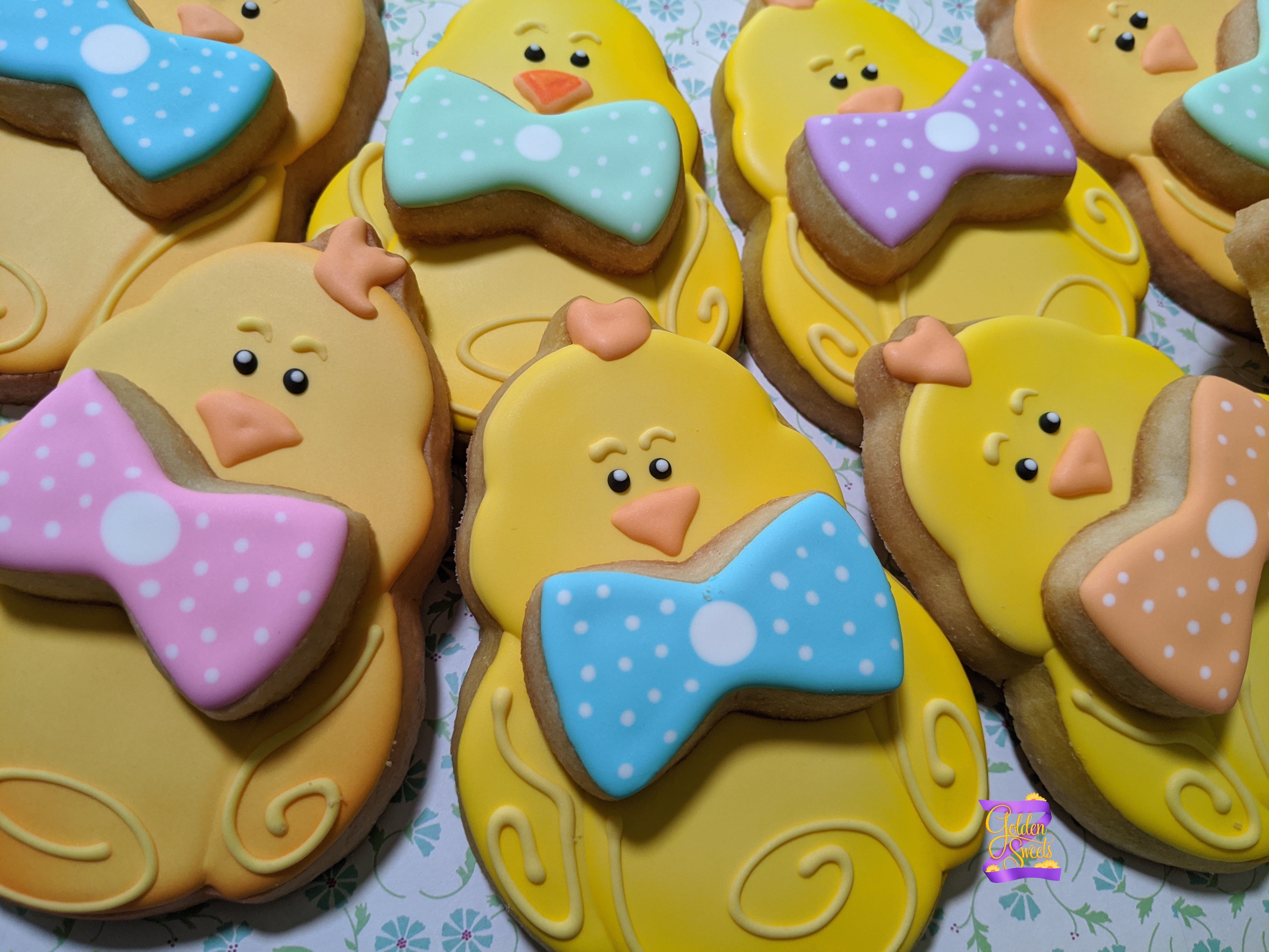 24 Large Baby Chick Easter Celebration Cookies