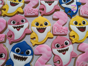 Baby Shark Family Kids Birthday 24 cookies