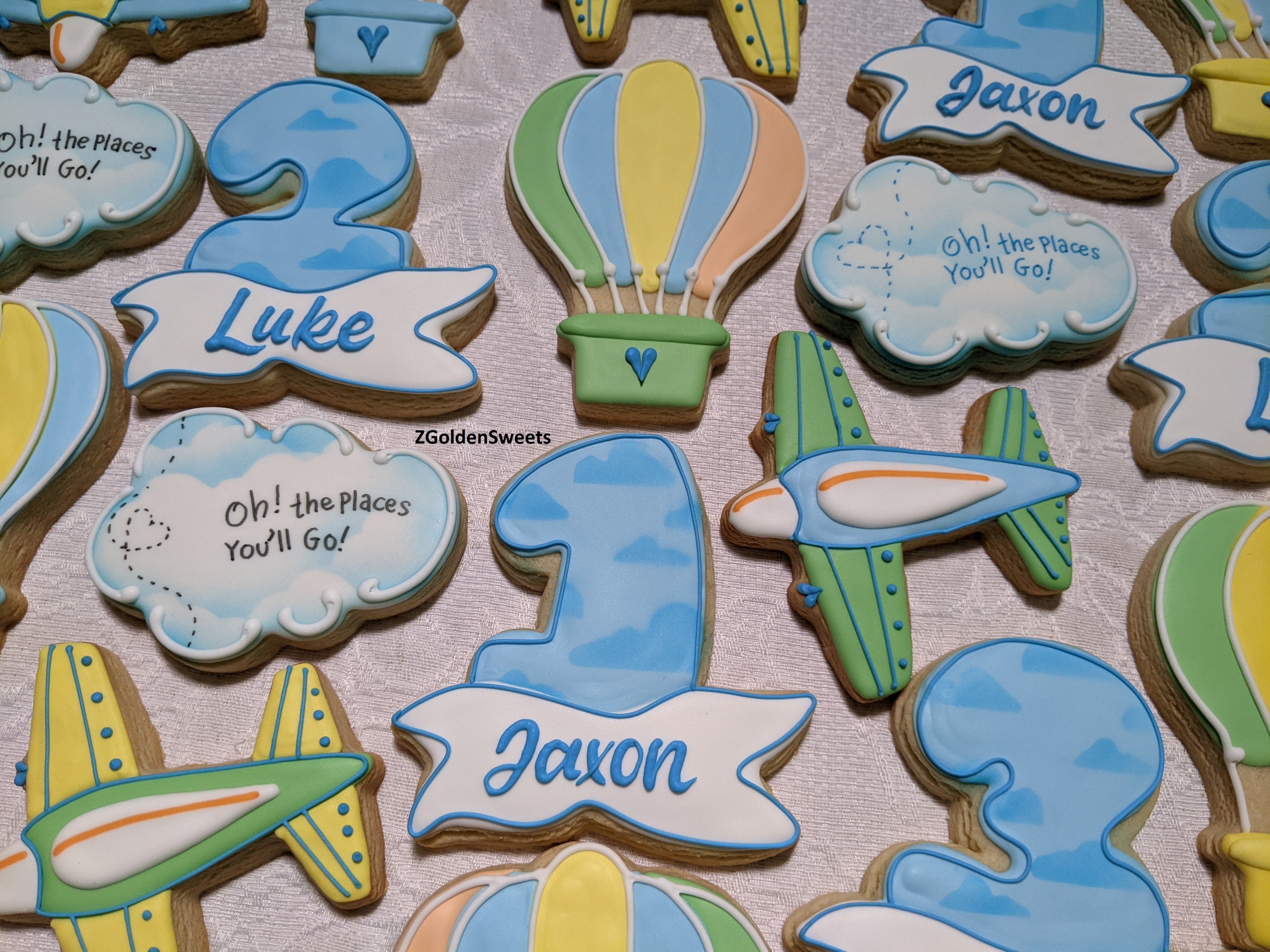 Oh, The Places You'll Go! Birthday Boy 24 Personalized Decorated Cookies