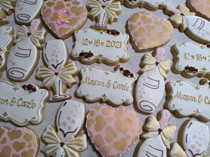 Elegant Wedding Celebration 24 decorated cookies