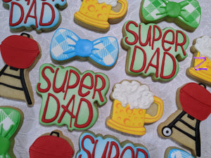 24 Super Dad Father's Day Celebration decorated cookies