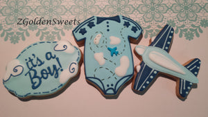 24 It's a boy message baby shower cookie