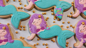 24 Large Mermaids decorated cookies
