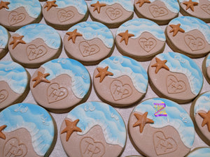 Beach Summer Wedding Ceremony 24 cookies