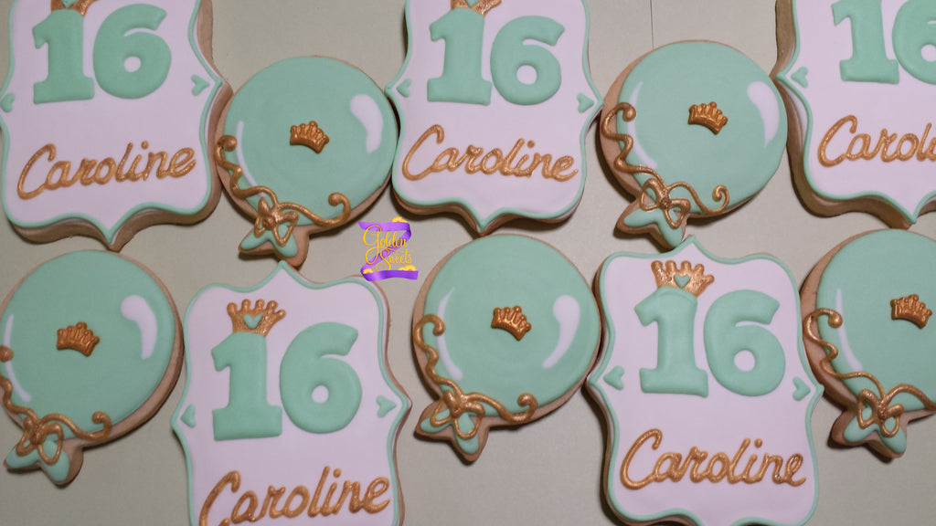 Sweet 16 personalized happy birthday 24 cookies