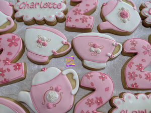 Personalized Little Girl Birthday Tea Party 24 Cookies