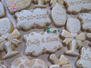 Wedding Celebration Personalized Elegant 24 Decorated Cookies