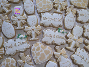 Wedding Celebration Personalized Elegant 24 Decorated Cookies